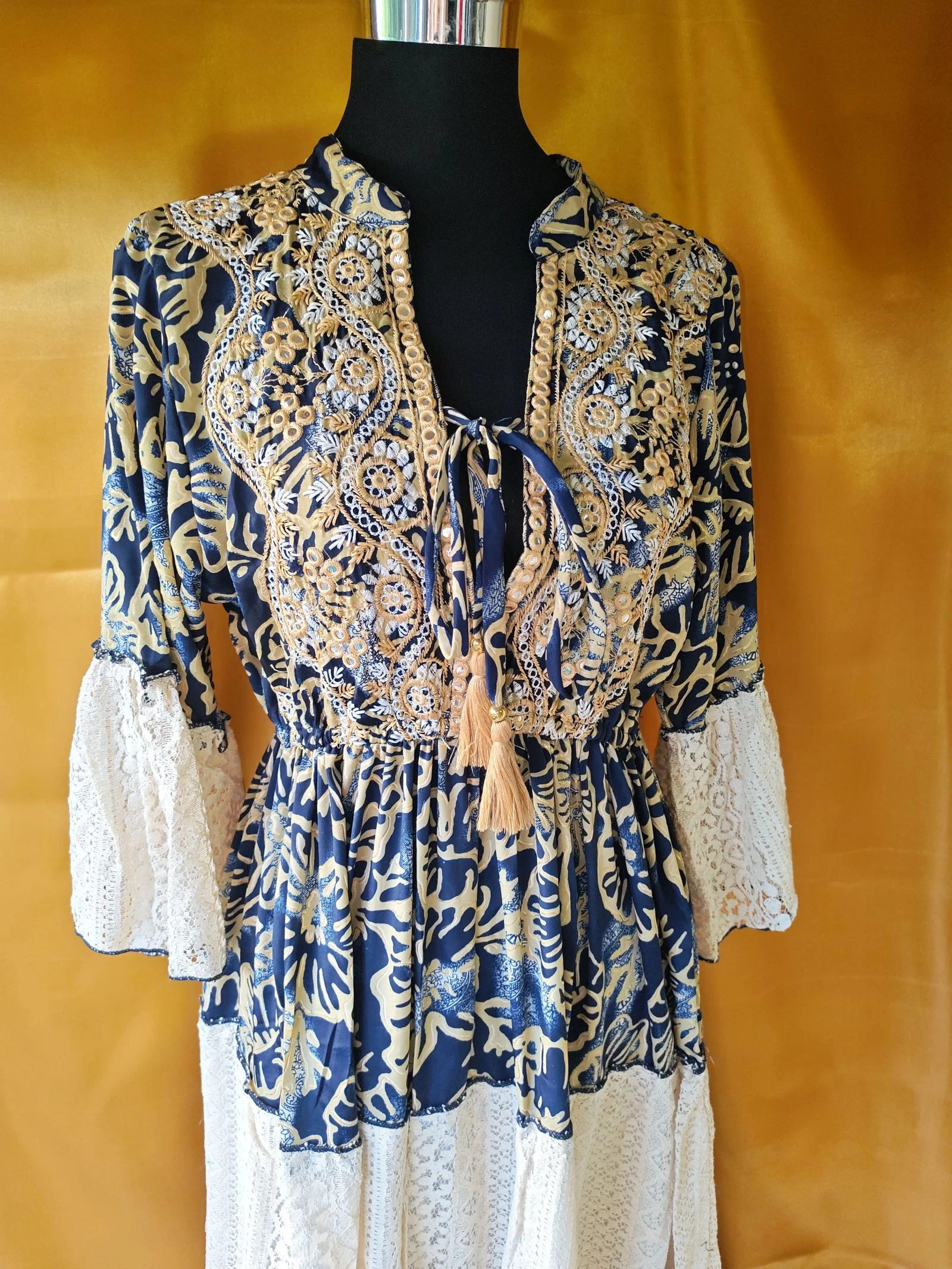 Vestido boho largo estampado 